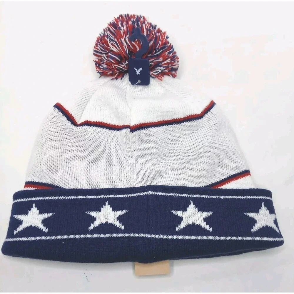 American Eagle USA Pom Pom Winter Hat NWT